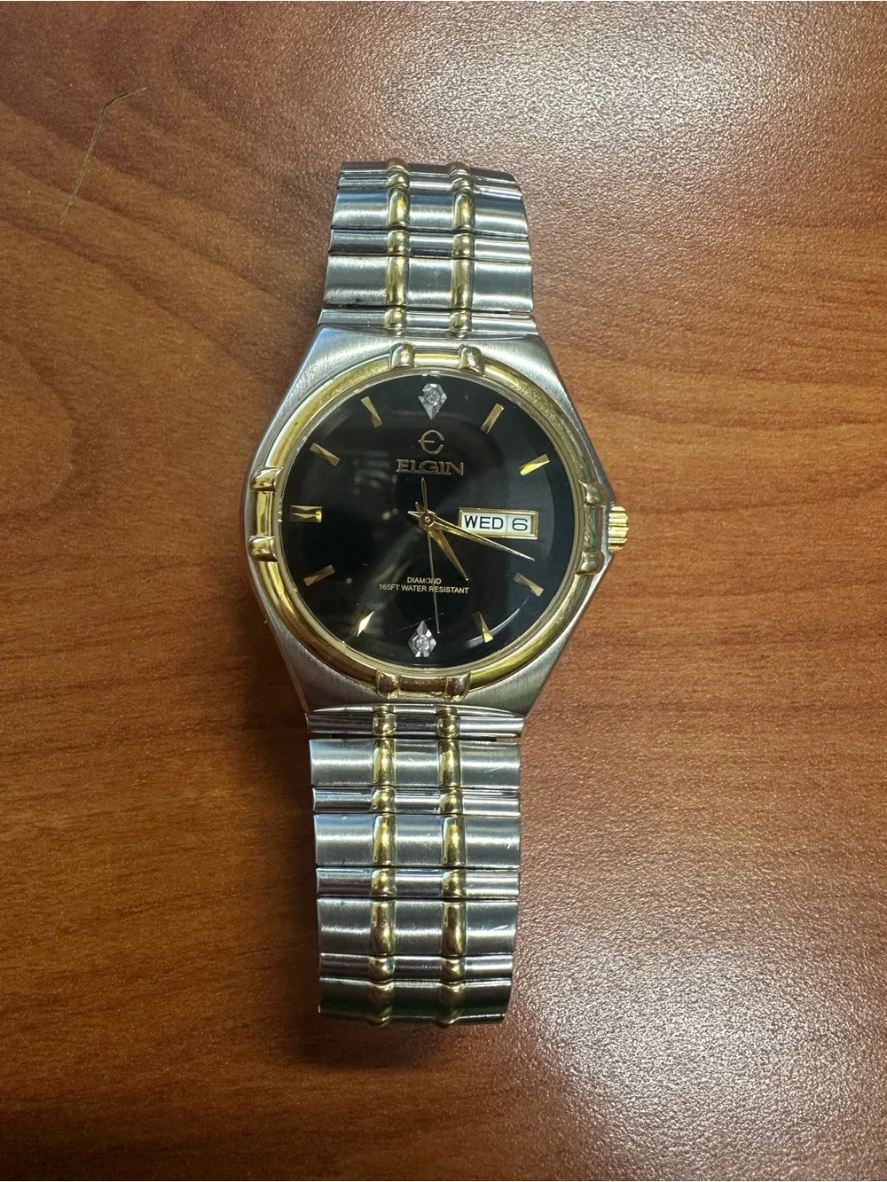 Elgin Two-Tone Men's Watch with Black Dial